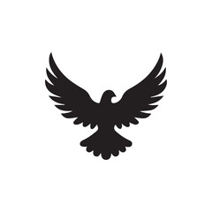Bird vector silhouette, black color isolated on white background. Vector illustration