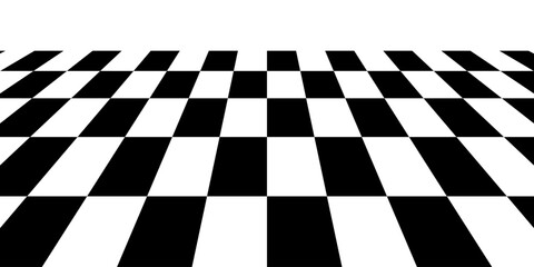 Obraz premium Floor in perspective with checkerboard texture. Empty chess board. modern trendy design In Vector illustration