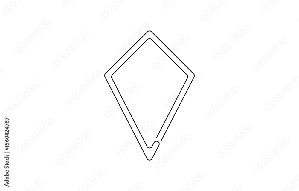 Fototapete Kite continuous one line drawing of outline vector illustration, Vector Kite, Continuous one line drawing, Outline kite vector one line continuous drawing background. 