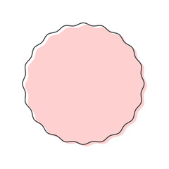 シンプルでかわいいピンク色のエンブレムのような形 - フレームや装飾の線画アイコン素材