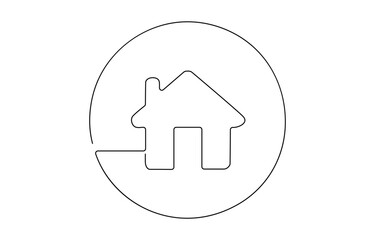 Continuous drawing of one line of an web site. Web concept. Web site, isolated white background, Vector continuous one line power button illustration, hand drawn.