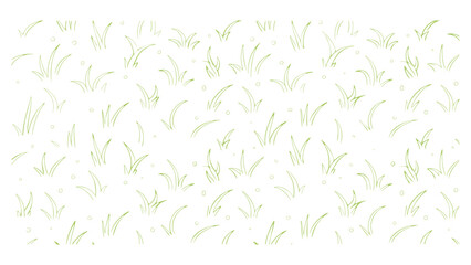 Green Grass and Dots Seamless Pattern