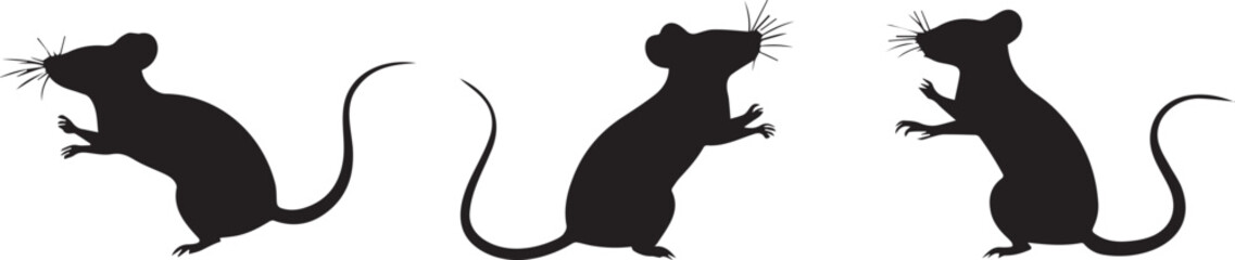 Mouse Silhouettes Vector Graphics for Design Projects Pest Control and Illustrations