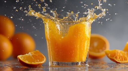 Splashing orange juice