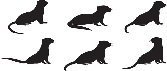 set of silhouettes of animals