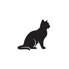 Obraz premium Black and white cat cartoon vector illustration