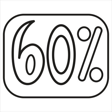60 Percent Icon vector illustration