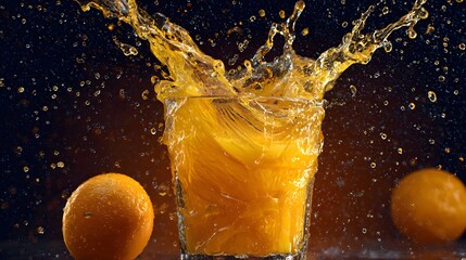 Splashing orange juice