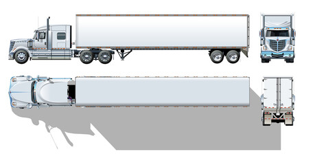 Semi truck isolated on white (transparency in PNG format) background