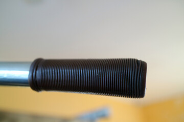 Close up of Rubber Grip on Metal Handle