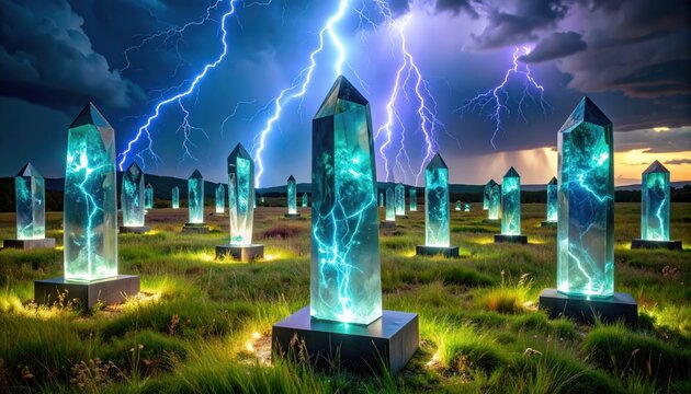 Stunning Petrified Lightning Sculptures in a Dramatic Storm Field