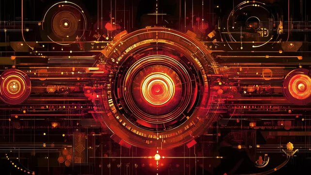 Futuristic Technology Interface with Glowing Orbs and Intricate Circuitry Design