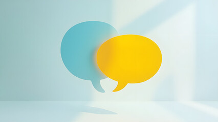 Two Speech Bubbles Communicating isolated on a transparent background