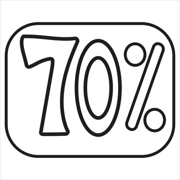 70 Percent Icon vector illustration