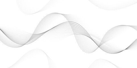 Abstract wave blend lines on transparent background. Design for banner, wallpaper, background and many more. Undulate Grey Wave Swirl, frequency sound wave, twisted curve lines with blend effect.	