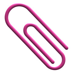 3d illustration of paper clip isolated on transparent background
