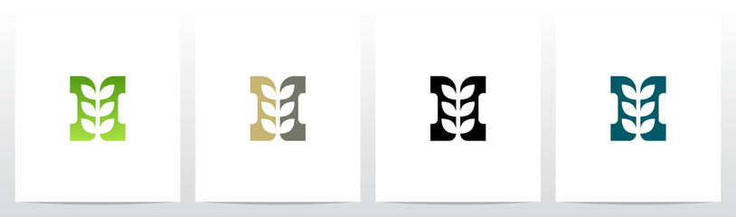 Sprout Plant In The Middle Of Letter Initial Logo Design I
