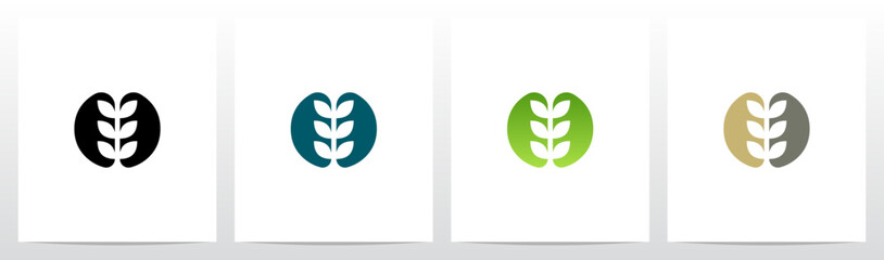 Sprout Plant In The Middle Of Letter Initial Logo Design O