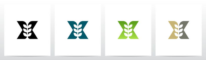 Sprout Plant In The Middle Of Letter Initial Logo Design X