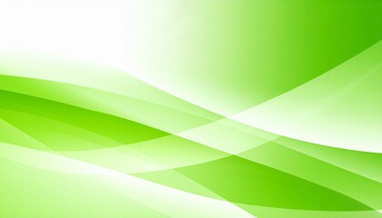 Obraz premium パワポや資料の背景に使える 爽やかな緑の曲線が重なり合う抽象的なヒーリンググラデーション背景