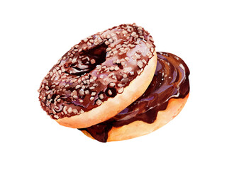 Donut watercolor clipart
