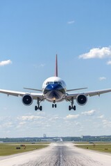 Obraz premium Passenger Jet on Final Approach to Landing