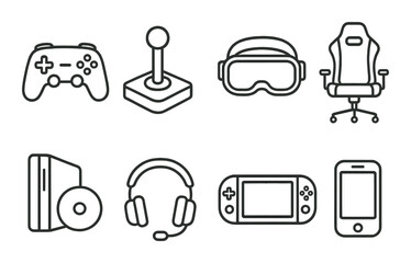Web icons collection, digital interface symbols. online tools and communication set