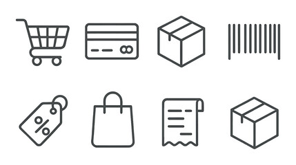 Web service icons collection, tech symbols for websites. networking and security set