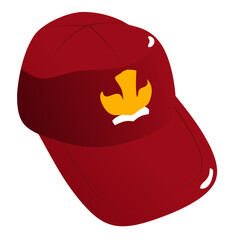 illustration of a red school cap Indonesian elementary students. educational materials, infographics, or character design