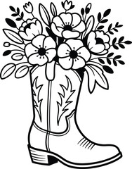 Cowboy Boots With Flower Svg, Cowboy SVG