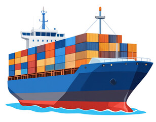 Container ship png sticker, transport vehicle image on transparent background