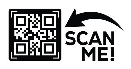 Scan QR code icon. Digital scanning qr code. QR code scan for smartphone. QR code for payment. Scan QR code symbol