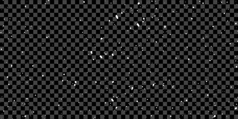 Snow flakes winter snowfall white light vector background. Christmas background, white snow on black background for edit photo.	
