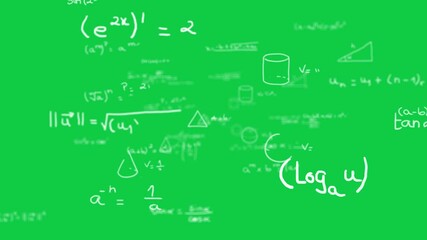 math equation handwriting calculation loop animation overlay effect isolated on green screen background  - Powered by Adobe