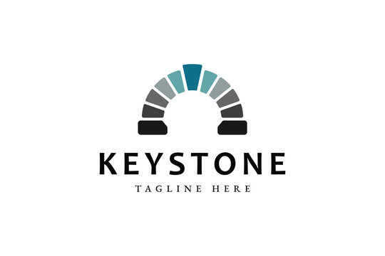 Simple and Unique Keystone Line Art logo