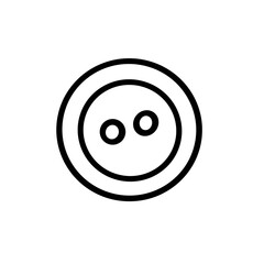 Fototapeta premium Sewing button doodle sketch vector illustration on transparent background, craft accessory