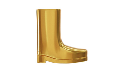 golden boot shoe 3D rendering