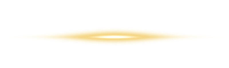 Glowing horizontal gold light line with radiant shine and beam effect
