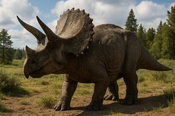 Obraz premium Majestic triceratops in nature