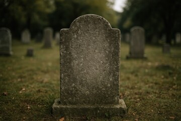 Historic, solemn, weathered, cemetery, gravestone.