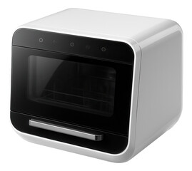 Fototapeta premium Compact countertop dishwasher ideal for small apartment kitchens.