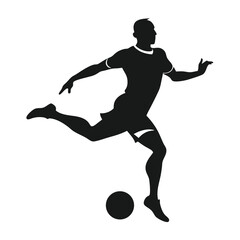 Dynamic Silhouette of a Soccer Player in Action Powerful Vector Illustration