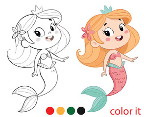 Adorable Mermaid Coloring Book for Kids – Cute Ocean Princesses, Magical Underwater Scenes & Sea Friends