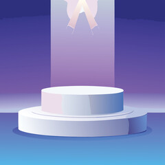 Elegant Two-Tiered Pedestal Display Showcase Your Product with Style and Sophistication