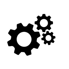 Cog Gear icon vector flat sign isolated on white