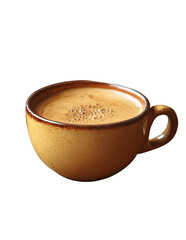 a cup of coffee on a black background