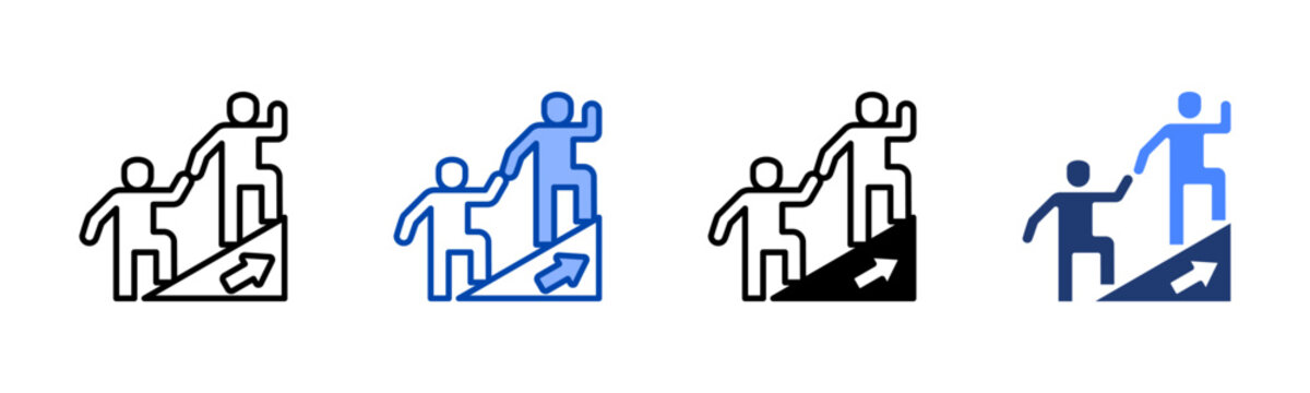 Leadership icon set multiple style collection
