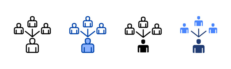 Obraz premium Delegation icon set multiple style collection