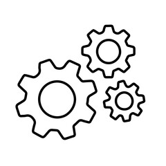 Cog Gear icon vector flat sign isolated on white