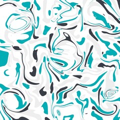 Abstract Swirl with Teal and Grey Elements